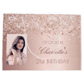 Verjaardag roos gouden foto groot cadeauzakje (Achterkant)