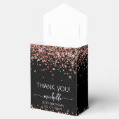 Verjaardag Roos Gouden Glitter Monogram Dank u Bedankdoosjes (Geopend)