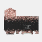 Verjaardag Roos Gouden Glitter Monogram Dank u Bedankdoosjes (Uitgevouwen)