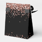 Verjaardag Roos Gouden Glitter Monogram Dank u Bedankdoosjes (Achterkant)