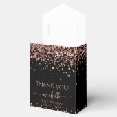 Verjaardag Roos Gouden Glitter Monogram Dank u Bedankdoosjes (Geopend)