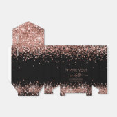 Verjaardag Roos Gouden Glitter Monogram Dank u Bedankdoosjes (Uitgevouwen)