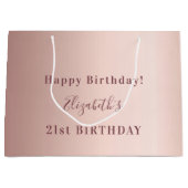 Verjaardag roos gouden monogram modern minimalisti groot cadeauzakje (Voorkant)