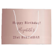 Verjaardag roos gouden monogram modern minimalisti groot cadeauzakje (Achterkant)