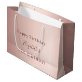 Verjaardag roos gouden monogram modern minimalisti groot cadeauzakje (Voorkant Gekanteld)