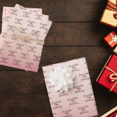 Verjaardag roos gouden roze confetti naam inpakpapier vel