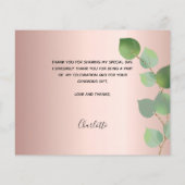 Verjaardag roos gouden roze foto dank u kaart (Achterkant)