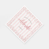 Verjaardag roos gouden script glitter stip modern servet (Hoek)