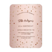 Verjaardag roos gouden sterren eenvoudige luxe uit magneet (Verticaal)