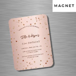 Verjaardag roos gouden sterren eenvoudige luxe uit magneet<br><div class="desc">Voor een elegant 21ste (of elke leeftijd) verjaardagsfeestje. Een roos gouden gradiënt achtergrond. Versierd met sterren. Personaliseer en voeg een naam,  partijdetails toe. De naam is geschreven met een handgeschreven stylescript</div>