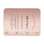 Verjaardag roos gouden sterren jaar uitnodiging magneet (Horizontaal)