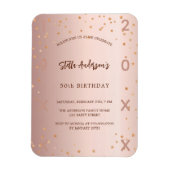 Verjaardag roos gouden sterren jaar uitnodiging magneet (Verticaal)