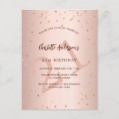 Verjaardag roos gouden sterren zijn elegant uitnodiging briefkaart (Voorkant)