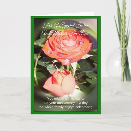 Verjaardag Roos Zus En Echtgenoot Persoonlijk Kaart (Voorkant)