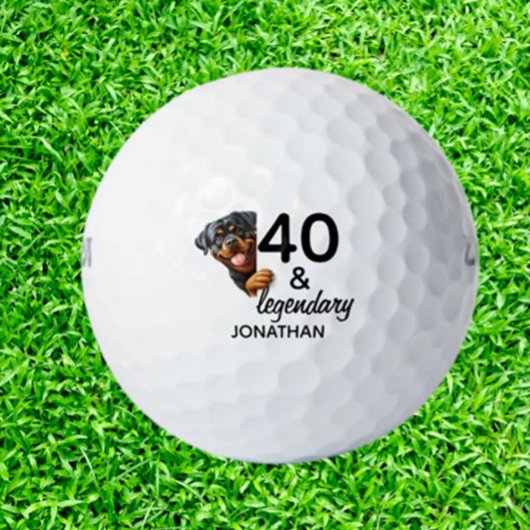 Verjaardag Rottweiler cadeau Golfballen
