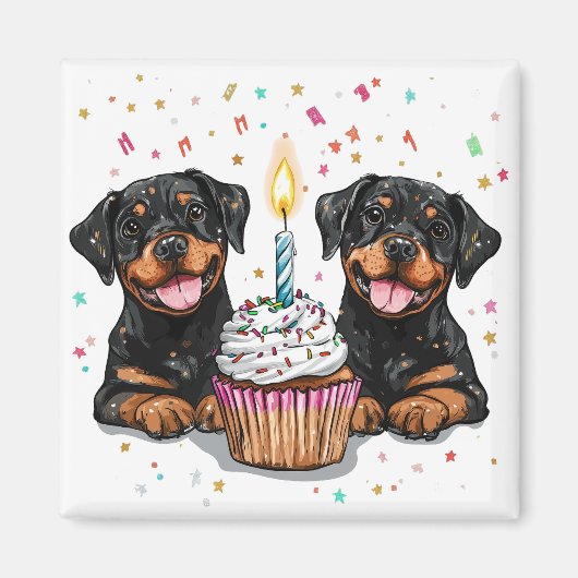 Verjaardag Rottweiler Dogs Magneet (Voorkant)