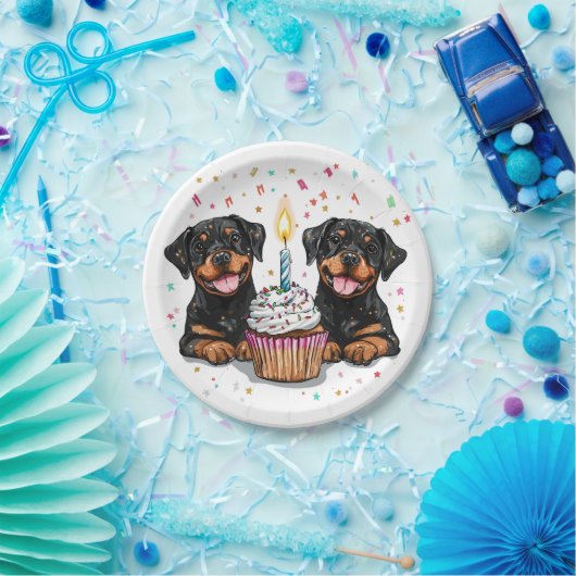 Verjaardag Rottweiler Dogs Papieren Bordje (Feest)
