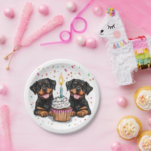 Verjaardag Rottweiler Dogs Papieren Bordje (Feest)