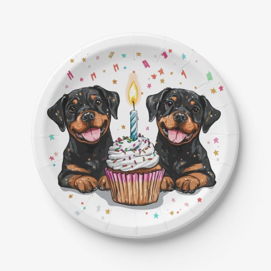 Verjaardag Rottweiler Dogs Papieren Bordje (Voorkant)