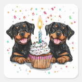 Verjaardag Rottweiler Dogs Vierkante Sticker (Voorkant)
