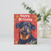 Verjaardag Rottweiler leuk Briefkaart (Staand voorkant)