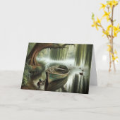 Verjaardag Rowboot Onder een Huilende Wilg Kaart (Gele Bloem)