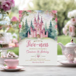 Verjaardag Royal Five-ness Pink Castle Forest Kaart<br><div class="desc">Haar Royal Five-ness Pink Castle Forest Verjaardagsuitnodiging Mis Quince 15 Anos,  16e Verjaardag Pink Castle Green Forest Matte Roos Gold</div>