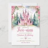 Verjaardag Royal Five-ness Pink Castle Forest Kaart (Voorkant)