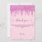 Verjaardag roze ballonnen dank u kaart (Achterkant)