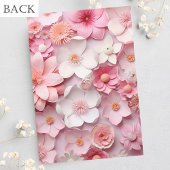 Verjaardag roze bloemen kaart