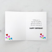 Verjaardag roze cupcake ballonnen kaart (Binnen)