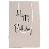 Verjaardag Roze Flamingo schaatser Medium Cadeauzakje (Achterkant)