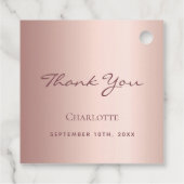 Verjaardag roze goud elegante bedankje bedankjes labels (Achterkant)