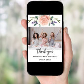 Verjaardag roze goud lavendel foto dank je kaart