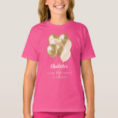 Verjaardag roze gouden ballonnen t-shirt (Voorkant)