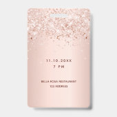 Verjaardag roze gouden blush roze naam vip badge (Achterkant)