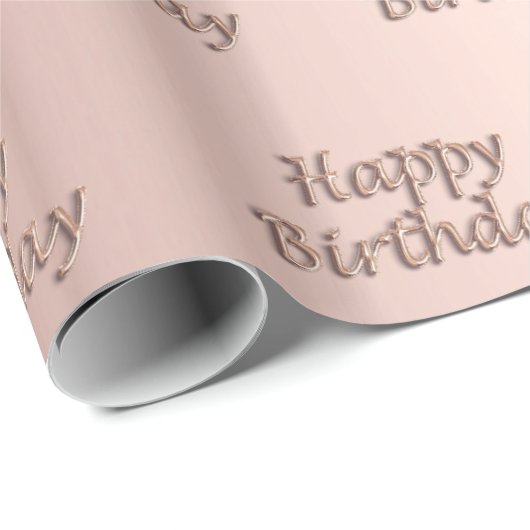 Verjaardag roze gouden druppels roze cadeaupapier (Rol Hoek)