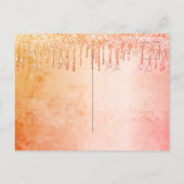 Verjaardag roze gouden glitter save the date briefkaart (Achterkant)