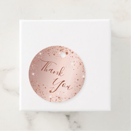 Verjaardag roze gouden glitterspul bedankt bedankjes labels (In situ)