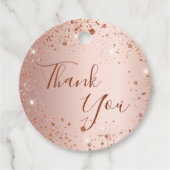 Verjaardag roze gouden glitterspul bedankt bedankjes labels (Voorkant)