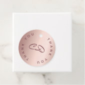 Verjaardag roze gouden monogram initiaal dank je bedankjes labels (In situ)
