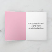 Verjaardag Roze Kosmos Boeket Kaart (Binnen)