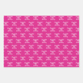 Verjaardag roze naam meisje inpakpapier vel (Voorkant)