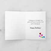 Verjaardag Roze Paarse Bloemen Grootmoeder Voor Ie Kaart (Binnen)