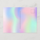 Verjaardag roze paarse holografisch uitnodiging briefkaart (Achterkant)