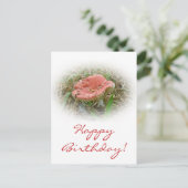 Verjaardag Roze Paddenstoel Briefkaart (Staand voorkant)