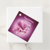 Verjaardag Roze Pegasus Fantasy Design Bedankjes Labels (In situ)