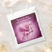 Verjaardag Roze Pegasus Fantasy Design Bedankzakje (Geknipt)