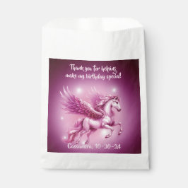 Verjaardag Roze Pegasus Fantasy Design Bedankzakje