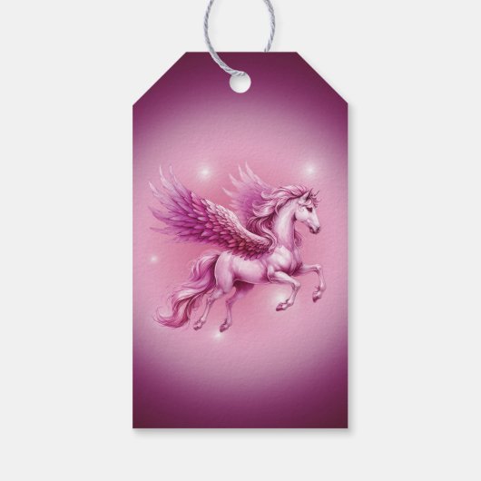Verjaardag Roze Pegasus Fantasy Design Cadeaulabel (Achterkant)